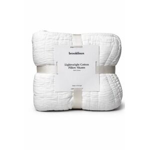 Brooklinen Lightweight Cotton Pillow Shams White Standard Quilted Set